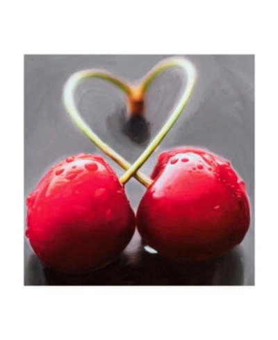 Trademark Global Roderick Stevens Cherry Heart Canvas Art - 15.5" X 21" In Multi