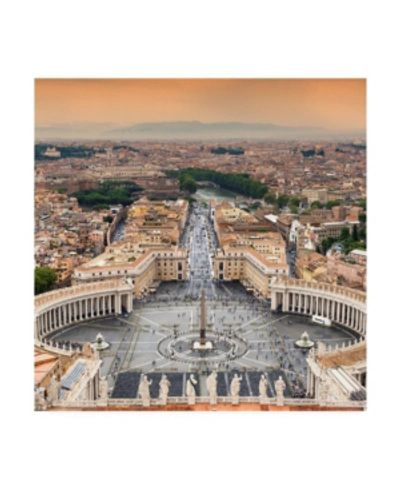 Trademark Global Philippe Hugonnard Dolce Vita Rome 3 View Of Rome From Dome Of St. Peters Basilica Ii Canvas Art - 1 In Multi