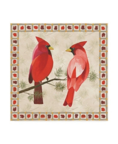 Trademark Global Danhui Nai Festive Birds Two Cardinals Canvas Art In Multi