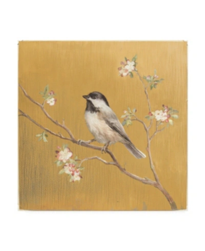 Trademark Global Danhui Nai Black Capped Chickadee On Gold Canvas Art In Multi