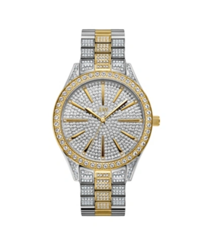 Jbw Women's Cristal Diamond (1/8 Ct. T.w.) Watch In 18k Gold-plated Two Tone Stainless-steel Watch 38mm In Silver