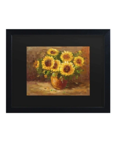 Trademark Global Masters Fine Art Sunflowers Still Life Matted Framed Art - 15" X 20" In Multi