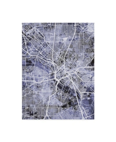 Trademark Global Michael Tompsett Dallas Texas City Map Blue Canvas Art In Multi