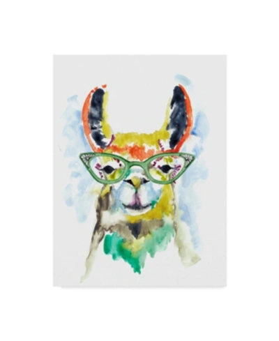 Trademark Global Jennifer Goldberger Smarty Pants Llama Canvas Art In Multi