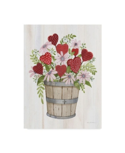 Trademark Global Kathleen Parr Mckenna Rustic Valentine Bushel Basket Canvas Art In Multi