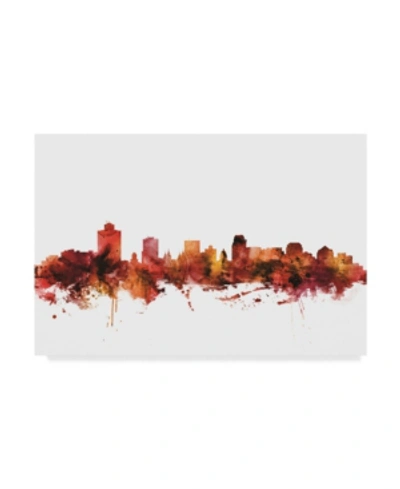Trademark Global Michael Tompsett Salt Lake City Utah Skyline Red Canvas Art In Multi