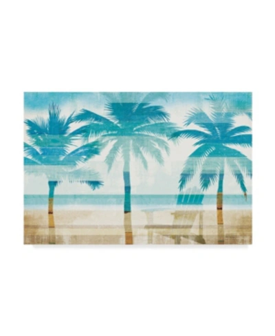 Trademark Global Michael Mullan Beachscape Palms With Chair Canvas Art - 20" X 25" In Multi