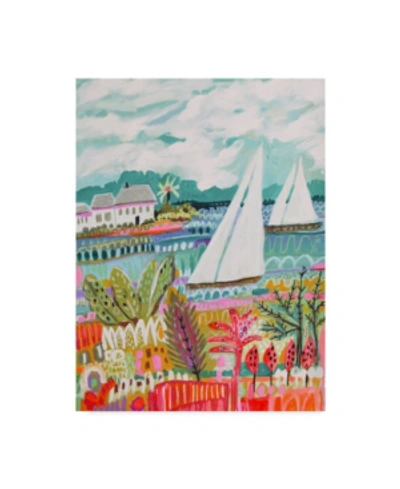 Trademark Global Karen Fields Two Sailboats And Cottage Ii Canvas Art In Multi