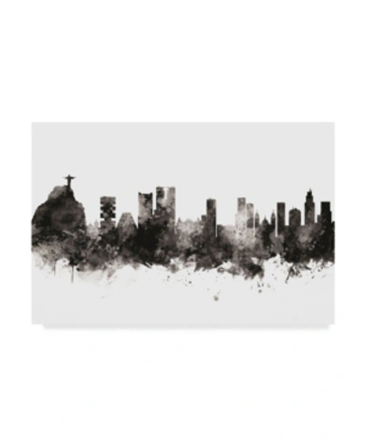 Trademark Global Michael Tompsett Rio De Janeiro Skyline Brazil Black White Canvas Art In Multi
