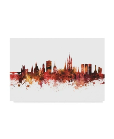 Trademark Global Michael Tompsett Aberdeen Scotland Skyline Red Canvas Art In Multi