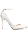 Jimmy Choo Lucy 100 Ivory Satin Pointy Toe Pumps In White