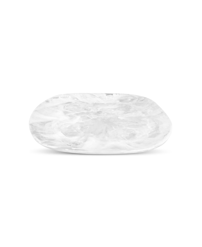Nashi Home Organic Platter Medium In White Swirl