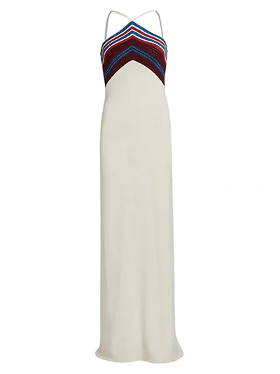 Proenza Schouler Stripe Knit Halter Dress In Sand
