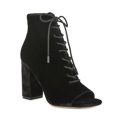 Joie Lakia Lace-up Velvet Ankle Boots In Black
