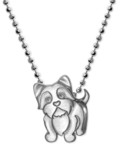 Alex Woo Yorkie Pendant Necklace In Sterling Silver In Sterling Silver