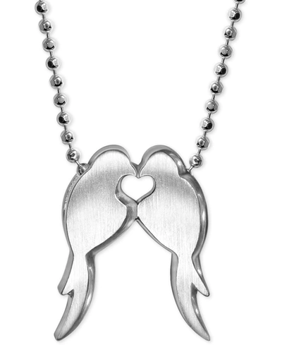 Alex Woo Lovebirds Pendant Necklace In Sterling Silver