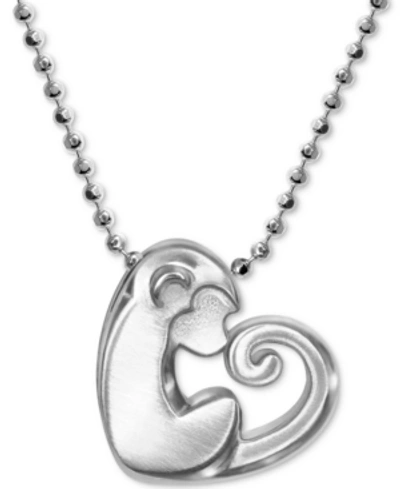 Alex Woo Little Activist Love Monkey Charm 16" Pendant Necklace In Sterling Silver