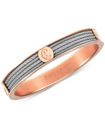Charriol Two-tone Bangle Bracelet In Stainless Steel And Rose Gold-tone Pvd Stainless Steel In Gold / Rose / Rose Gold