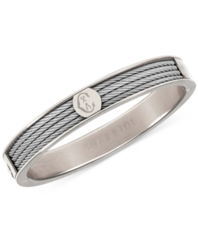 Charriol Logo Bangle Bracelet In Stainless Steel In Grey