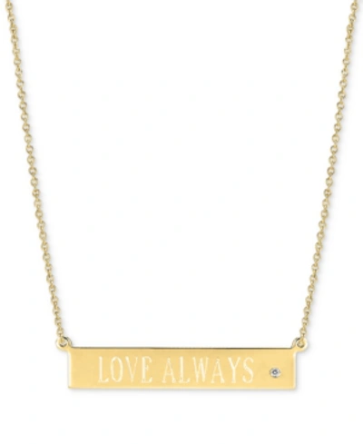 Sarah Chloe Diamond Accent "love Always" Pendant Necklace, 16" + 2" Extender In Gold Over Silver