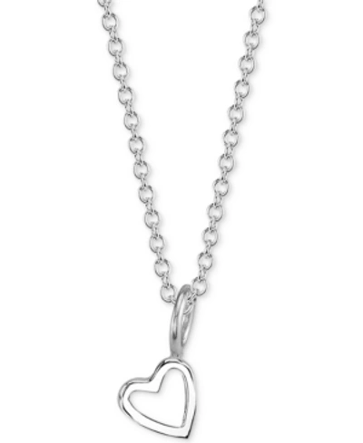 Sarah Chloe Heart Charm Pendant Necklace, 18" In Sterling Silver