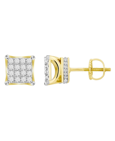 Macy's Men's Diamond (1 Ct.t.w.) Square Earring Set In 10k Yellow Gold