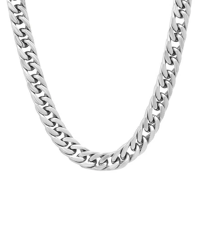 Macy's Flat Curb Link 24" Chain Necklace In Sterling Silver
