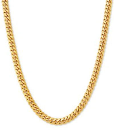 Macy's Cuban Link Chain Necklaces In Sterling Silver 18k Gold Plated Sterling Silver In Gold Over Silver