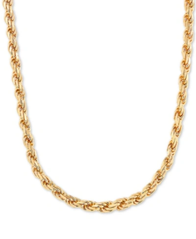 Macy's Rope Link Chain Necklaces In Sterling Silver 18k Gold Plated Sterling Silver In Gold Over Silver