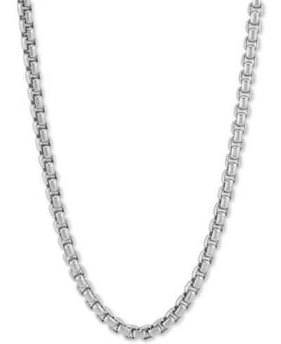 Macy's Rounded Box Link 22" Chain Necklace (4mm) In Sterling Silver