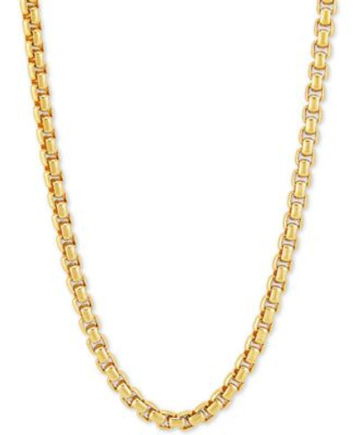 Macy's Rounded Box Link Chain Necklaces In Sterling Silver 18k Gold Plated Sterling Silver