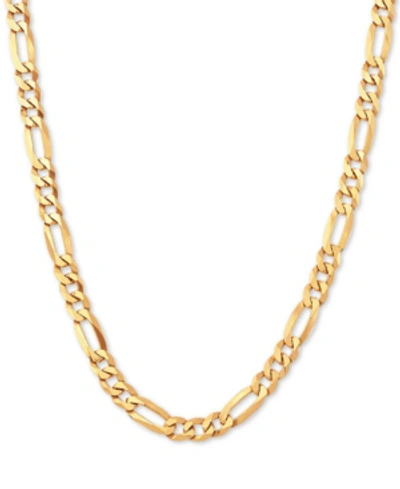 Macy's Figaro Link 22" Chain Necklace In 18k Gold-plated Sterling Silver Or Sterling Silver In Gold Over Silver
