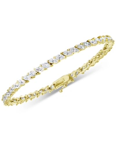 Giani Bernini Cubic Zirconia Marquise Tennis Bracelet In Sterling Silver, Created For Macy's In K Gold Over Silver