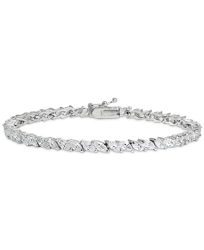 Giani Bernini Cubic Zirconia Marquise Tennis Bracelet In Sterling Silver, Created For Macy's