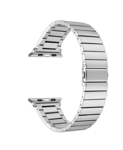 Posh Tech Men And Women Silver-tone Stainless Steel Replacement Band For Apple Watch With Removable Links, 38m