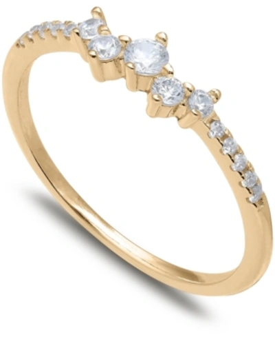 Giani Bernini Cubic Zirconia Scattered Band In 18k Gold-plated Sterling Silver, Created For Macy's In Gold Over Silver