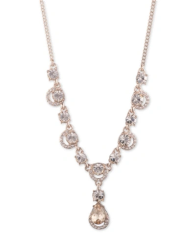 Givenchy Rose Gold And Silk Crystal Y-neck Necklace