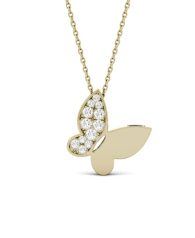 Charles & Colvard Moissanite Butterfly Pendant 1/6 Ct. T.w. Diamond Equivalent In 14k White Or Yellow Gold