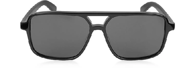 Saint Laurent 58mm Square Navigator Sunglasses - Black/ Black/ Grey