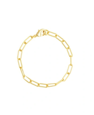 Adornia Paper Clip Chain Anklet 10" In Gold