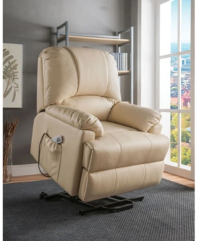 Acme Furniture Ixora Recliner With Power Lift & Massage In Beige