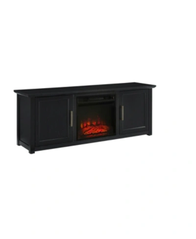 Crosley Camden 48" Low Profile Tv Stand With Fireplace In Black