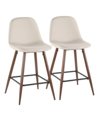 Lumisource Pebble Counter Stool - Set Of 2 In Beige