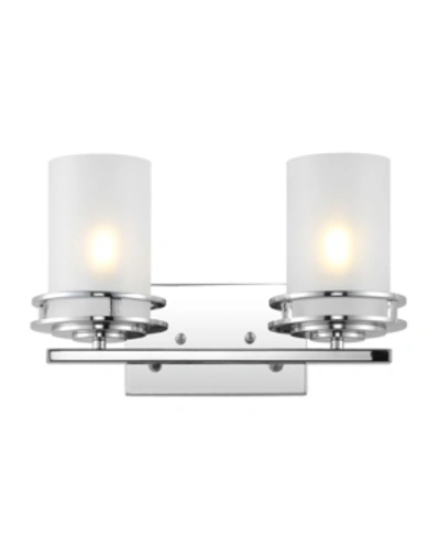 Jonathan Y Fairfax 2-light Contemporary Glam Led Vanity Light In Silver