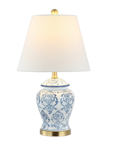 Jonathan Y Designs Juliana 22 25 Traditional Classic Chinoiserie Ceramic Led Tablelamp In Blue