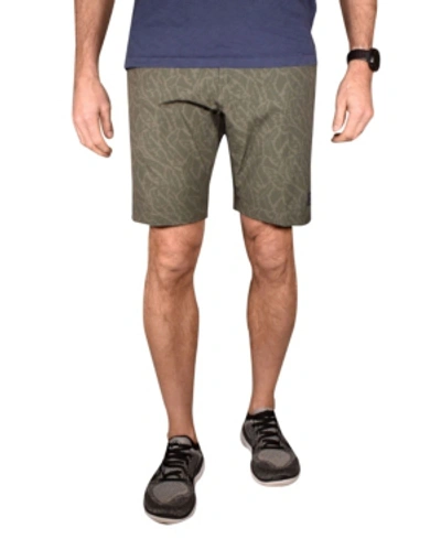 Vintage Men's Tropical Camo Print Hybrid Windjammer Shorts In Olive