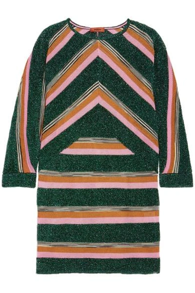 Missoni Striped Metallic Crochet-knit Mini Dress
