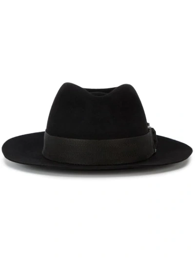 Maison Michel Brown Rico Fedora In Black