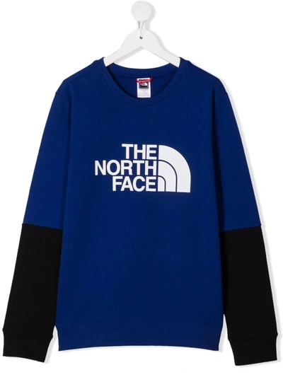 The North Face Kids' Graphic-print Cotton Sweatshirt In Blue