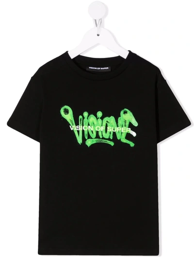Vision Of Super Teen Graphic-print Cotton T-shirt In Black